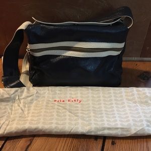 EUC Orla Kiely leather cross body reversible bag